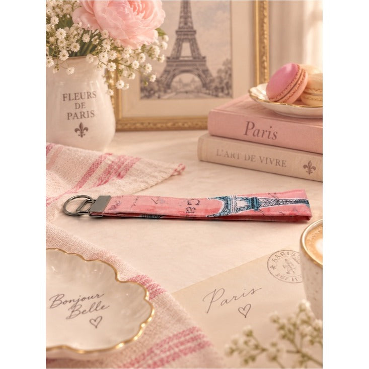 Paris Inspired Keychain Wristlet