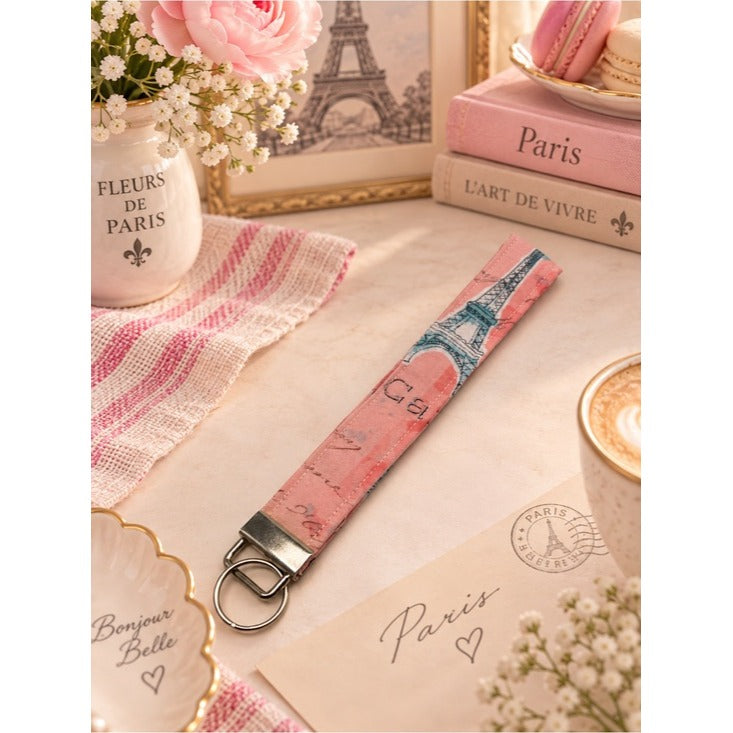 Paris Inspired Keychain Wristlet