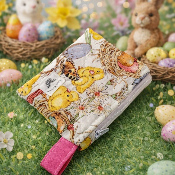 Easter Egg and Chick Quilted Keychain Wallet