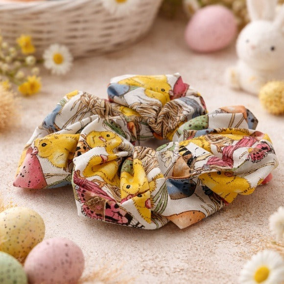 Easter Egg and Chick Cotton XXL Scrunchie