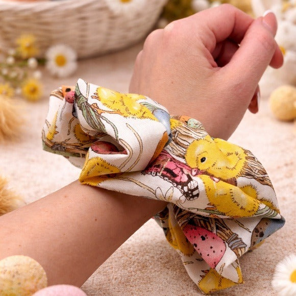 Easter Egg and Chick Cotton XXL Scrunchie