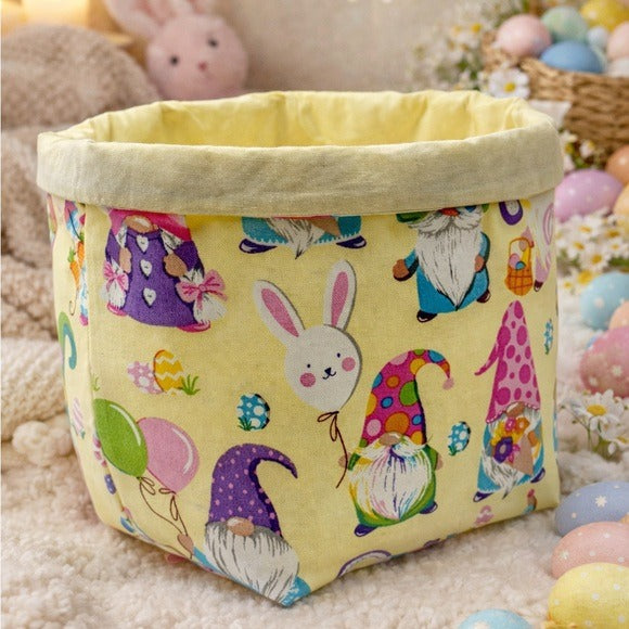 Easter Gnome Fabric Basket Easter Bunny Spring Basket Easter Decor