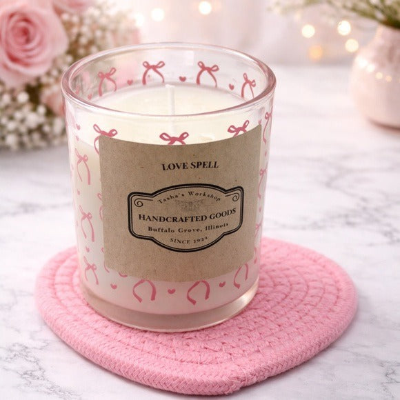 Love Spell Soy Candle 7oz Valentine Candle Gift Hand Poured Soy Wax