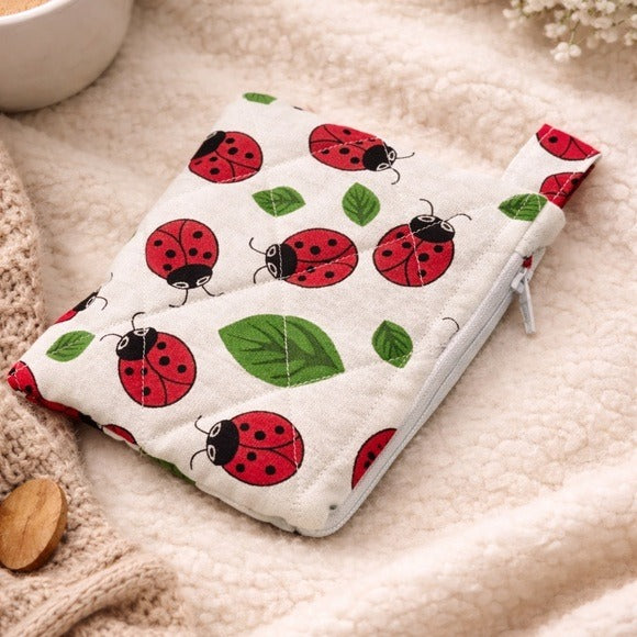Ladybug Quilted Keychain Wallet