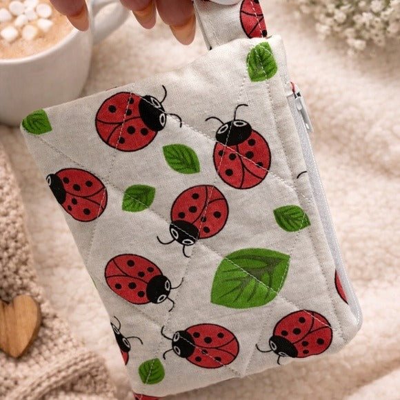 Ladybug Quilted Keychain Wallet