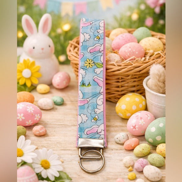 Easter Bunny Wristlet Keychain