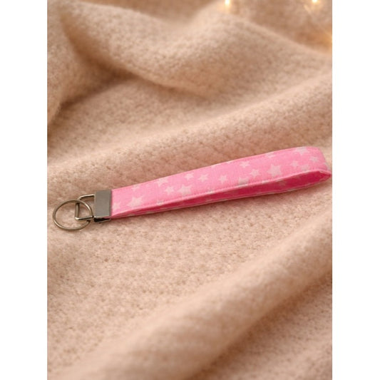 Pink Star Wristlet Keychain