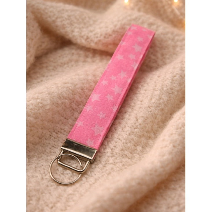 Pink Star Wristlet Keychain