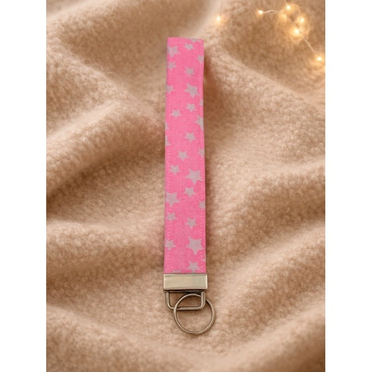 Pink Star Wristlet Keychain