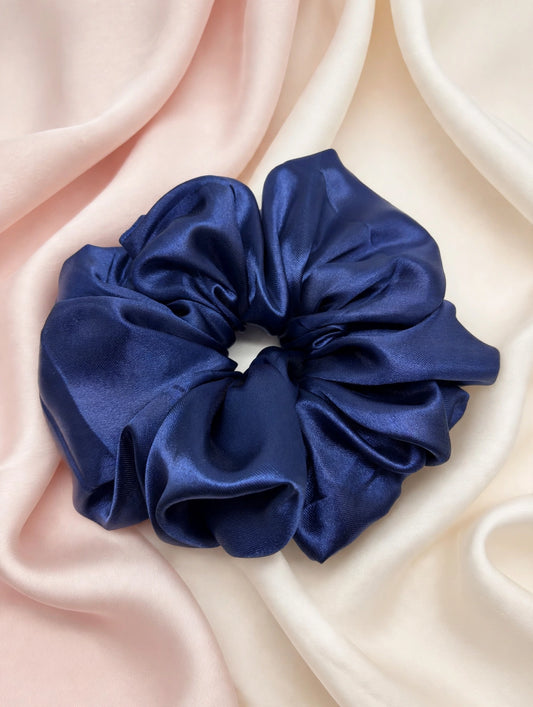 Navy Satin XXL Scrunchie