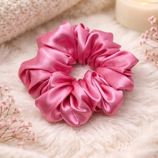 Pink Satin XXL Scrunchie