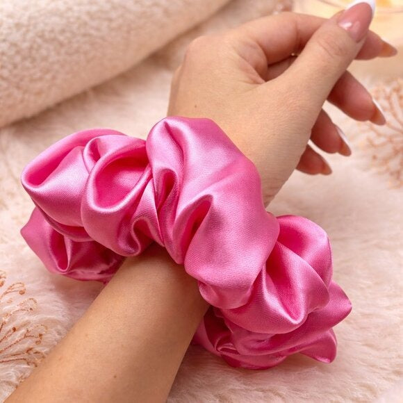 Pink Satin XXL Scrunchie