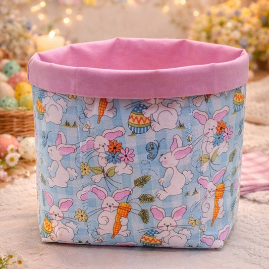 LAST ONE Easter Bunny Fabric Storage Gift Basket