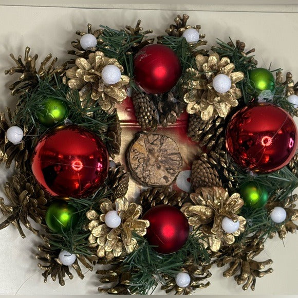 Christmas Gold and Red Holiday Centerpiece