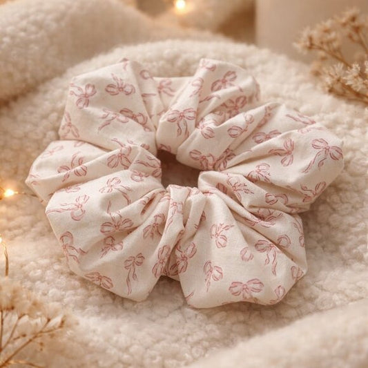 Blush Bow Cotton XXL Scrunchie